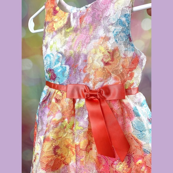 Rare Editions Rainbow Lace Dress -size 18 mo - EUC - Picture 5 of 7